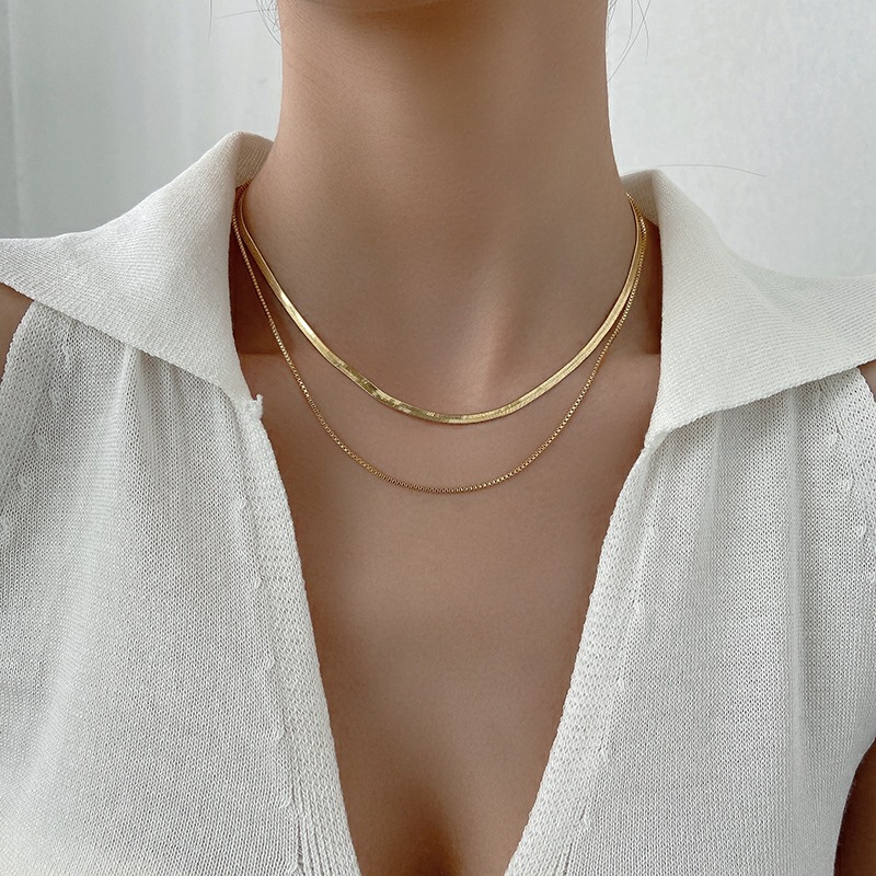 Style Simple Géométrique Acier Au Titane Placage Collier 1 Pièce display picture 1