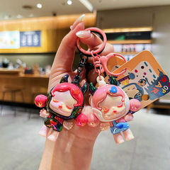クリエイティブメッキ悪魔眠り女の子キーホルダーかわいい漫画カップルバッグペンダント少女心小さなギフト