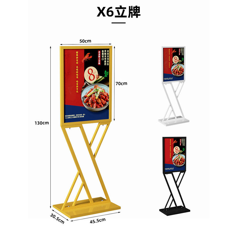 Expositor de pie para tableros KT, soporte vertical para carteles, letrero de agua para centros comerciales, soporte para Apple, soporte para póster de doble cara, banner enrollable