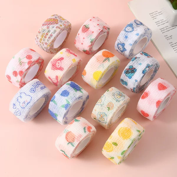 Self-Adhesive Bandage for Students to Prevent Finger Chafing, Non-Woven Fabric, Elastic and Breathable, Cartoon Hand Protector, Sports Anti-Callus Wholesale