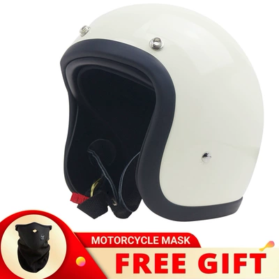 Bld Cross-Border Supply 500Tx Electric Vehicle Motorcycle Helmet Lightweight Helmet Unisex Retro Cruise Helmet (Motosiklet kaskı (dəbilqə)) - white-mask-s