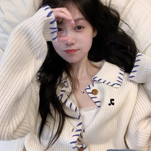 韩国代购Restandrecreation设计氛围感宽松毛衣外套针织开衫上衣