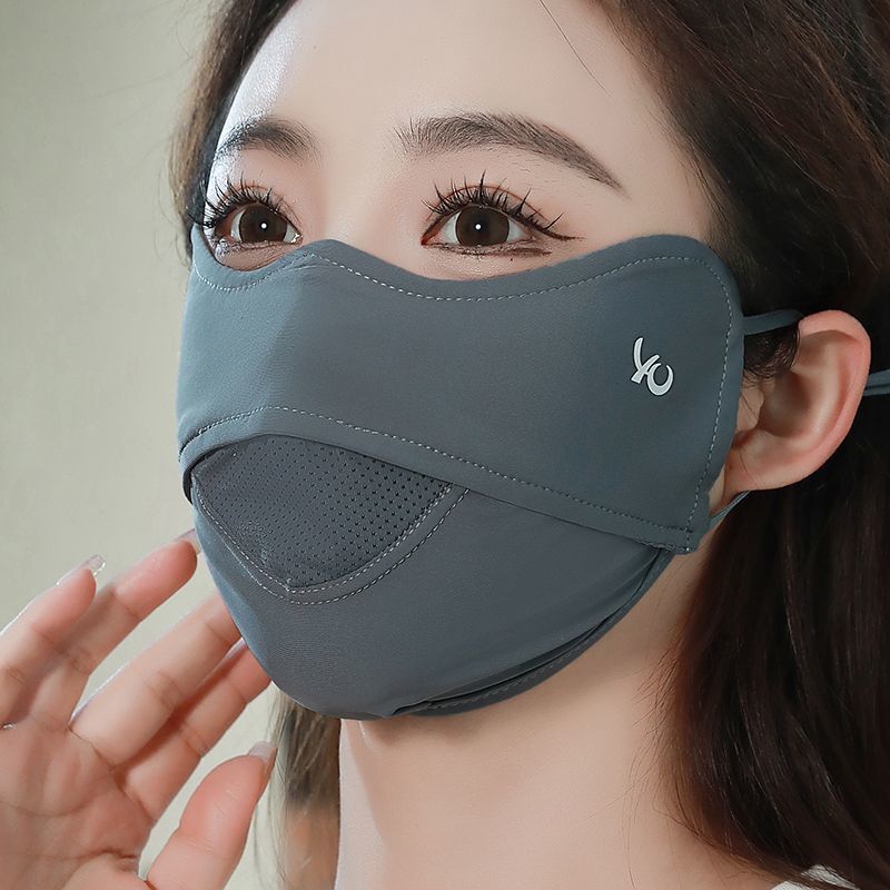 女性用アイスシルク日焼け止めマスク、紫外線防止、洗える、薄型、高見え、新しい目の保護、通気性のある夏用マスク|undefined