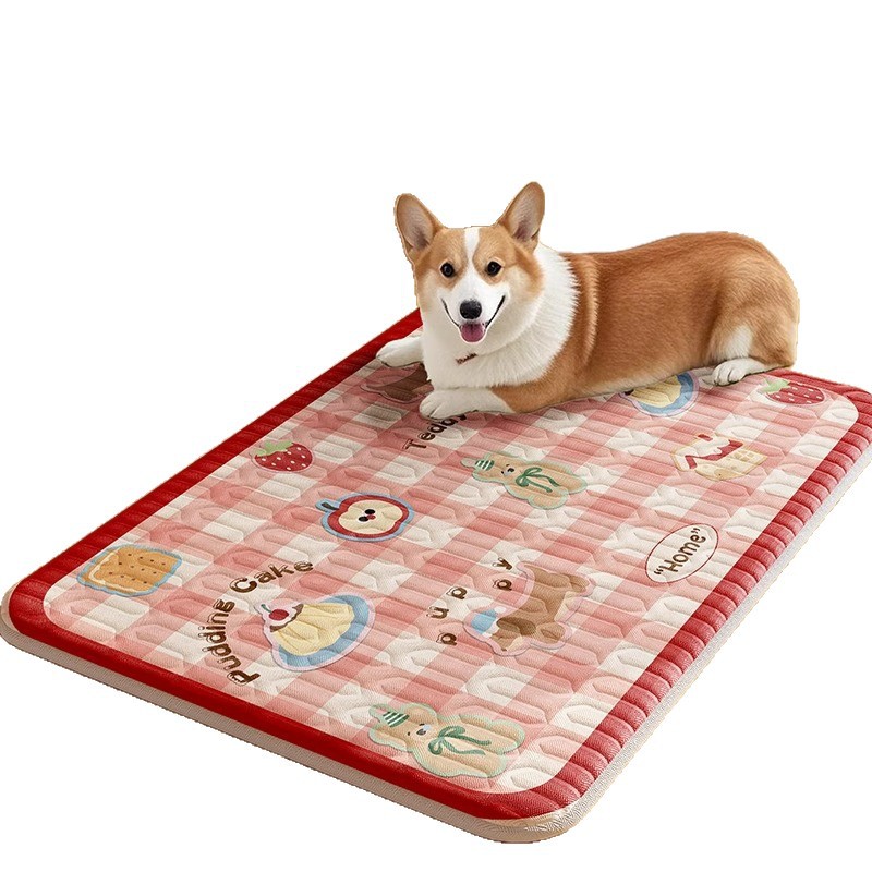 Alfombrilla de hielo para mascotas de verano, alfombrilla para perros, seda de hielo lavable a máquina, alfombrilla para dormir para perros y gatos
