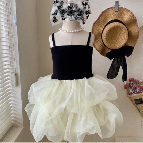 77188 Girls Summer Dress 2024 New Children's Princess Dress Summer Children's Gauze Dress Summer Suspender Dress