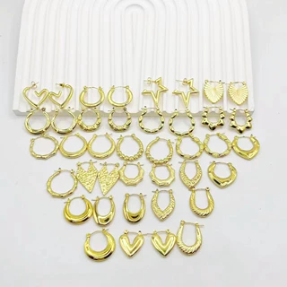 跨境欧美几何不规则锤纹不锈钢油压耳环时尚冷淡简约耳钉耳饰饰品