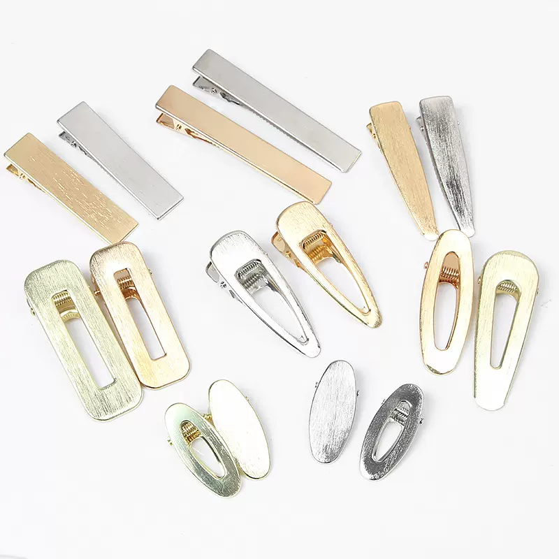 DIY饰品配件保色金色 拉丝加厚鸭嘴夹方夹压夹发夹发饰 手工材料