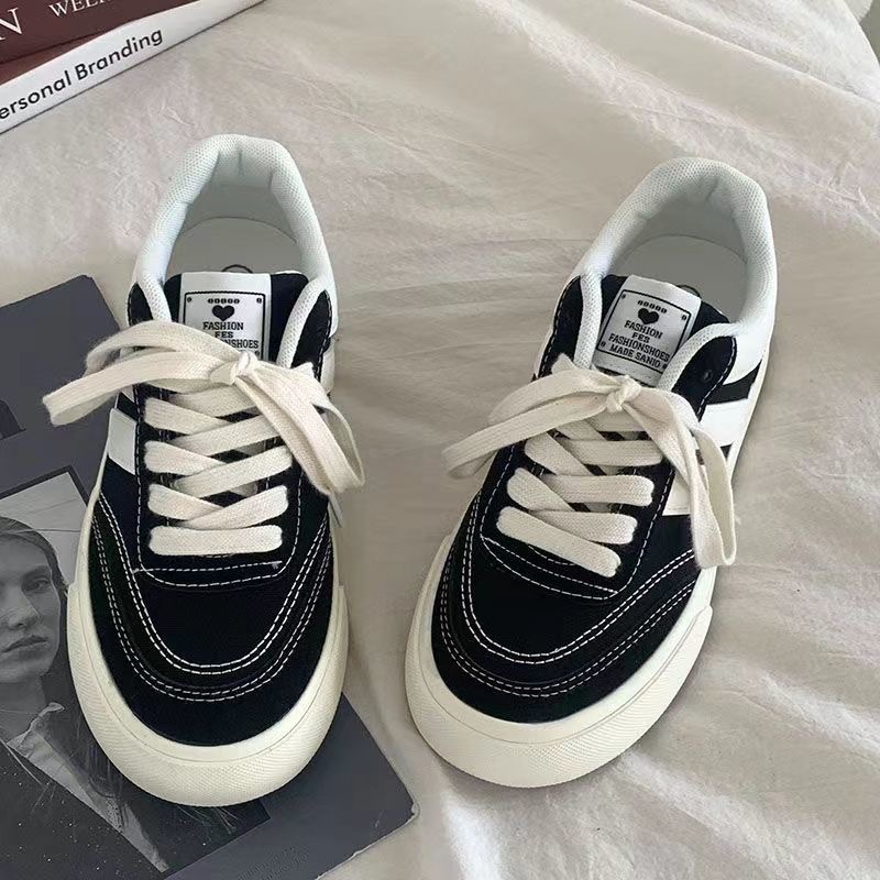 Primavera zapatos blancos de mujer retro zapatos de skate rojo, zapatos de lona casuales, estilo de puerto, nicho de diseño chic zapatillas deportivas