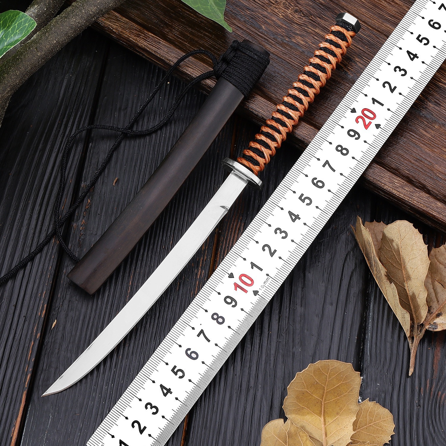 户外便携秋叶武士小刀高硬度家用水果刀锋利手把肉小刀收藏把玩刀