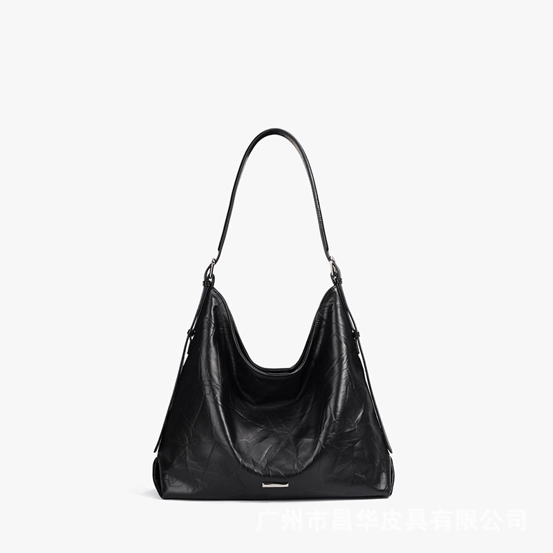 [Xibek] Hobo Large-Capacity Tote Bag Oil-Waxed Leather Underarm Bag Shoulder Bag Alo Yoga Tote Bag