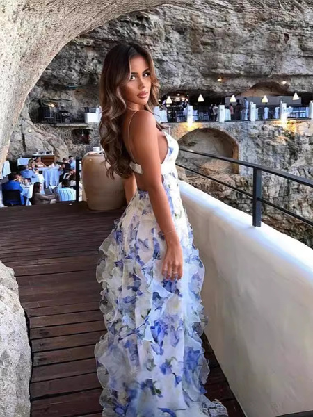 fashionable shiffon long elegant evening dress