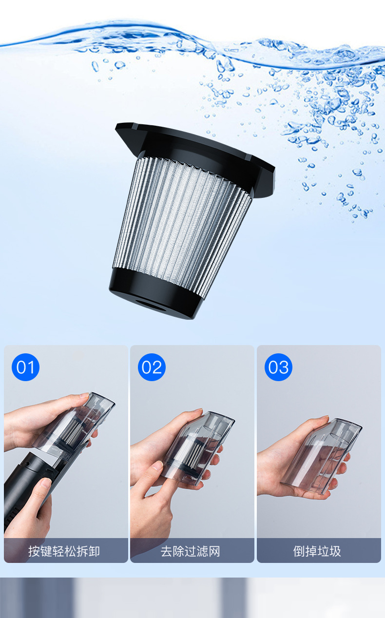 Oshure Car Vacuum Cleaner Wireless Large Suction Handheld Car Small Portable Vacuum Cleaner for Home and Car