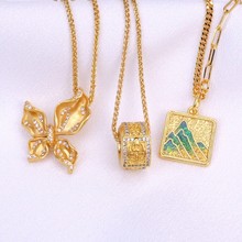 古法沙金吊坠项链戒指蝴蝶饰品轻奢锁骨链配饰高级感小众服饰配件