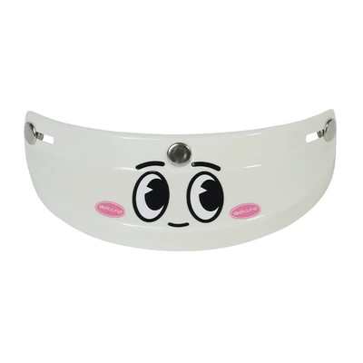 Cute Retro Helmet with Brim, Motosiklet dəbilqələri - white-and-cute