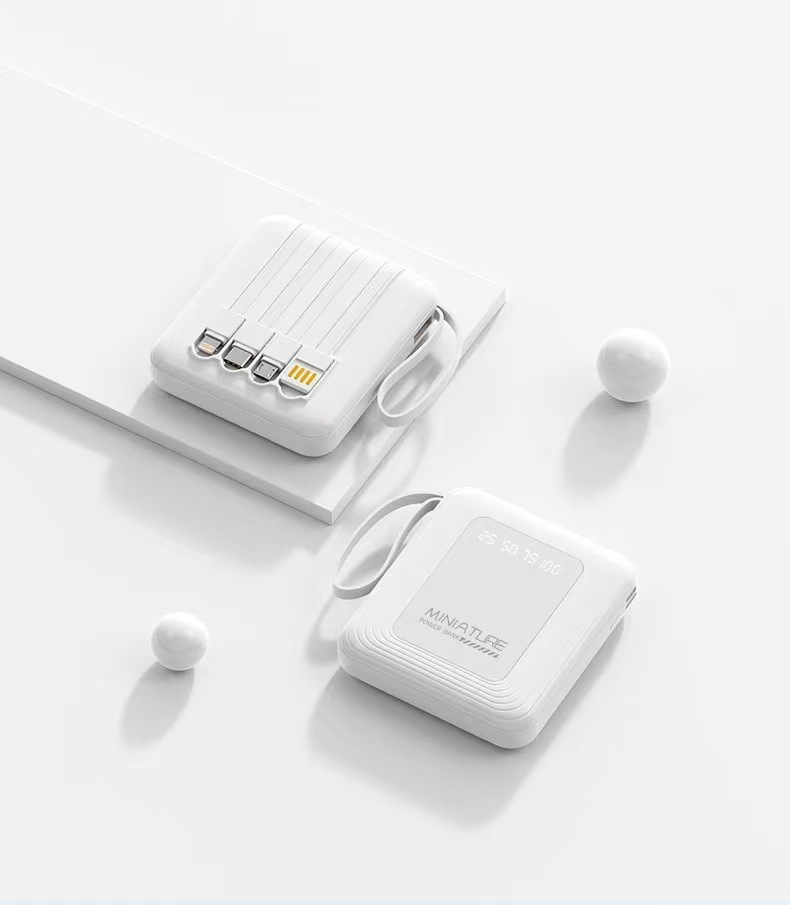 Banco de energía de pantalla digital inteligente de gran capacidad, pequeño, portátil, cargador rápido, banco de energía móvil, ampliamente compatible con viajes sin cables