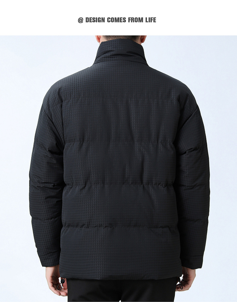 Veste en coton ample à col montant pour homme, vêtement d'hiver épais et chaud, version coréenne_voghion.com