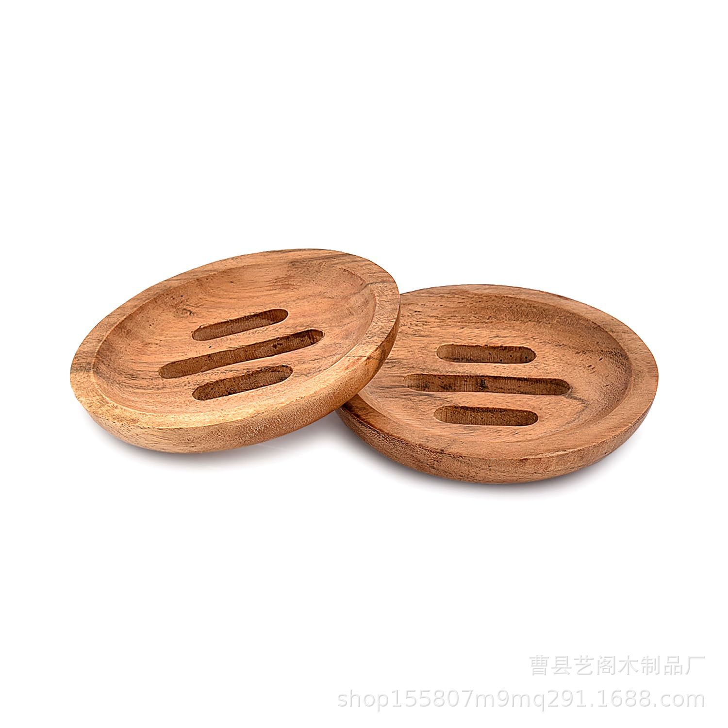 Wooden Soap Drain Tray Hand Soap Holder Round Soap Holder Bamboo Wood Mildew-proof Handmade Soap Storage Rack Shipped from the Manufacturer