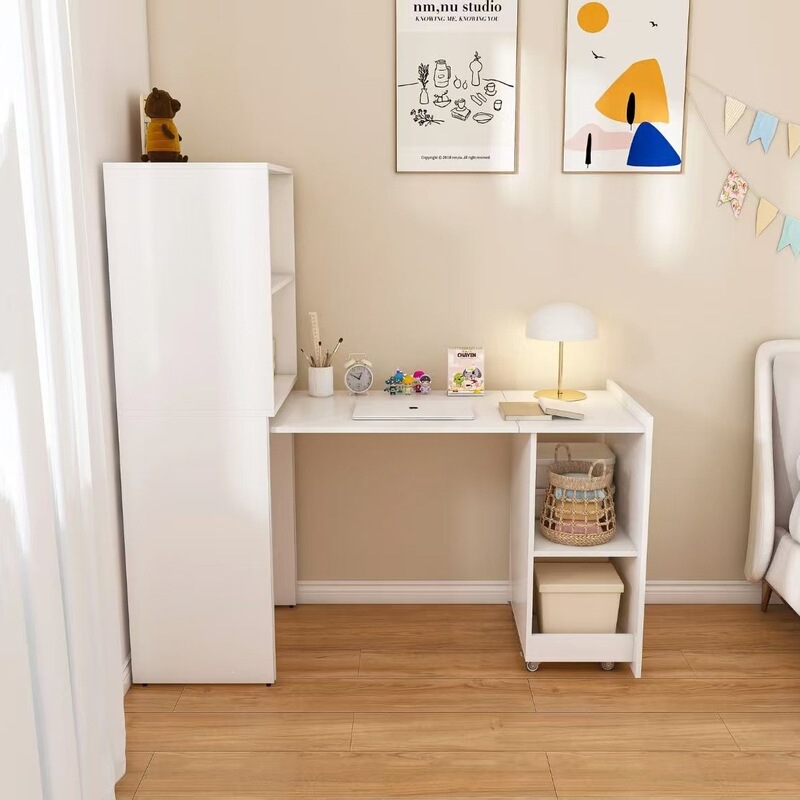 Cross-Border Modern Style White Office/Gaming Desk with Storage Function for Home Office and Living Room