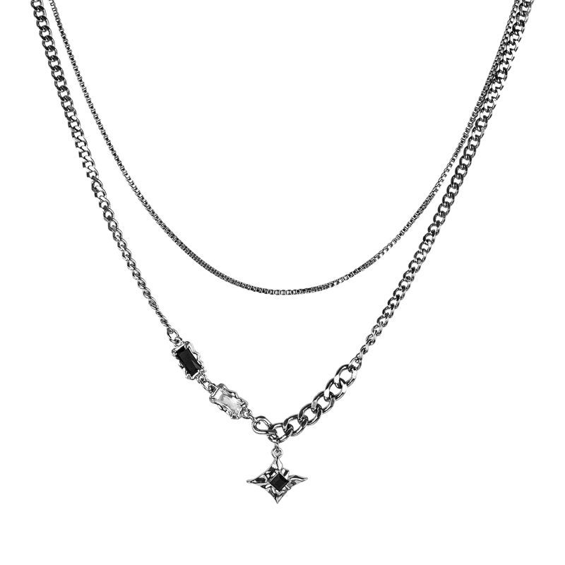 Nicho diseño negro circón estrella collar Luz de las mujeres de lujo ins hip hop dulce fresco todo fósforo de la joyería de moda accesorios frescos