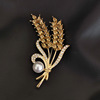 Golden advanced brooch, demi-season pin, suit lapel pin, accessory, high-quality style, simple cut