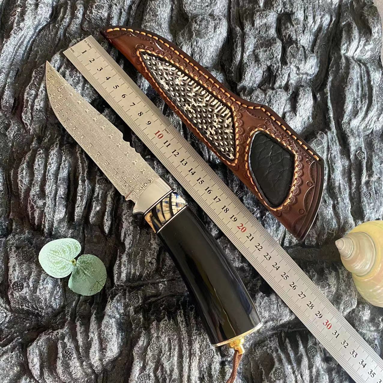 刀 水果刀 刀具 五金 水牛角冰牙手柄瑞粉刃材240g配刀鞘