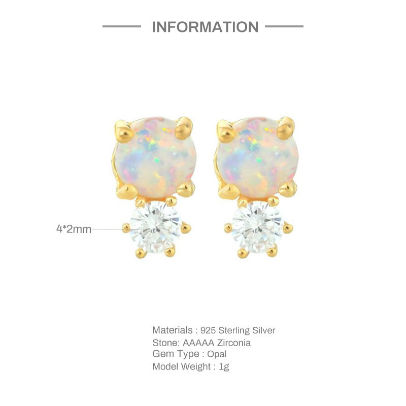 2g Weight Ear Studs Classification 1 Pair Quantity Daily Occasion 925 Sterling Silver Material Geometric Pattern Women's Gender Plating Design Simple Style Style 1 Pair 925 Sterling Silver Geometric Ear Studs 2