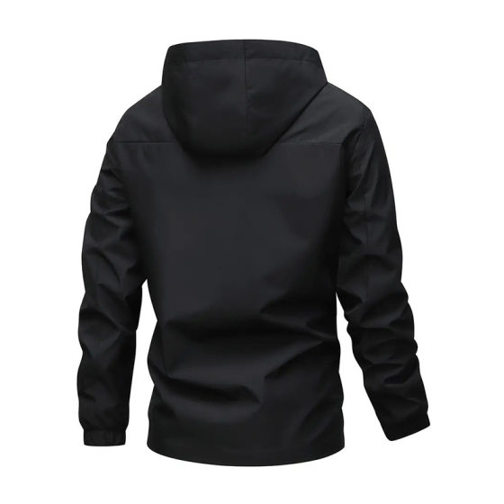 Cross-border Foreign Trade Men's Casual Jacket Parka Autumn and Winter Hooded Jacket Men's Coat Solid Color Outdoor Fashion