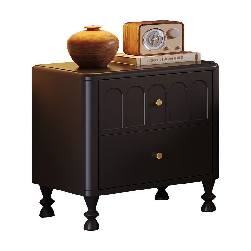 French Retro Style Bedside Table Simple Modern Bedroom Solid Wood Storage Cabinet Home Light Luxury High-End Bedside Storage Cabinet