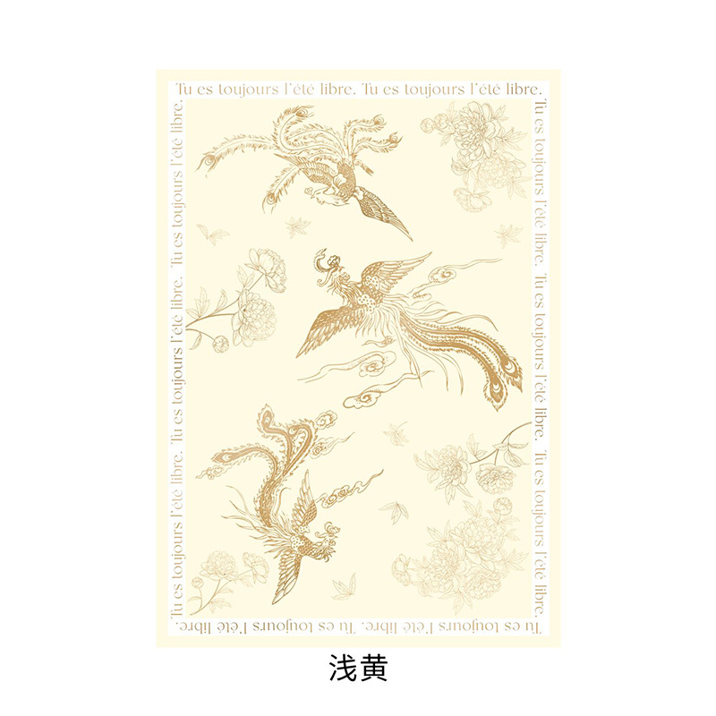 Huasei oro phoenix papel de embalaje de flores impermeable 8 seda espesa Qixi día de San Valentín diy ramo florista papel de embalaje de flores