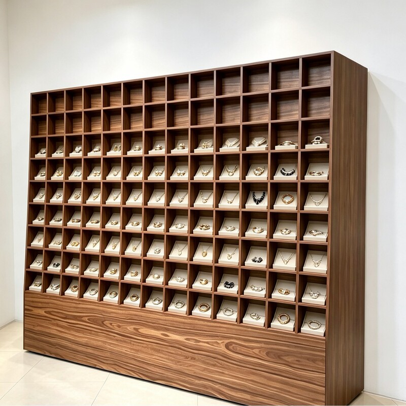 Wall-Mounted Display Rack, Solid Wood Multi-Compartment Jewelry Cabinet, Tea Room Display Rack, Bracelet Storage, Tea Cup Storage Cabinet, Display Shelf Wall-Mounted Display Rack, Solid Wood Multi-Compartment Jewelry Cabinet, Tea Room Display Rack, Bracelet Storage, Tea Cup Storage Cabinet, Display Shelf
