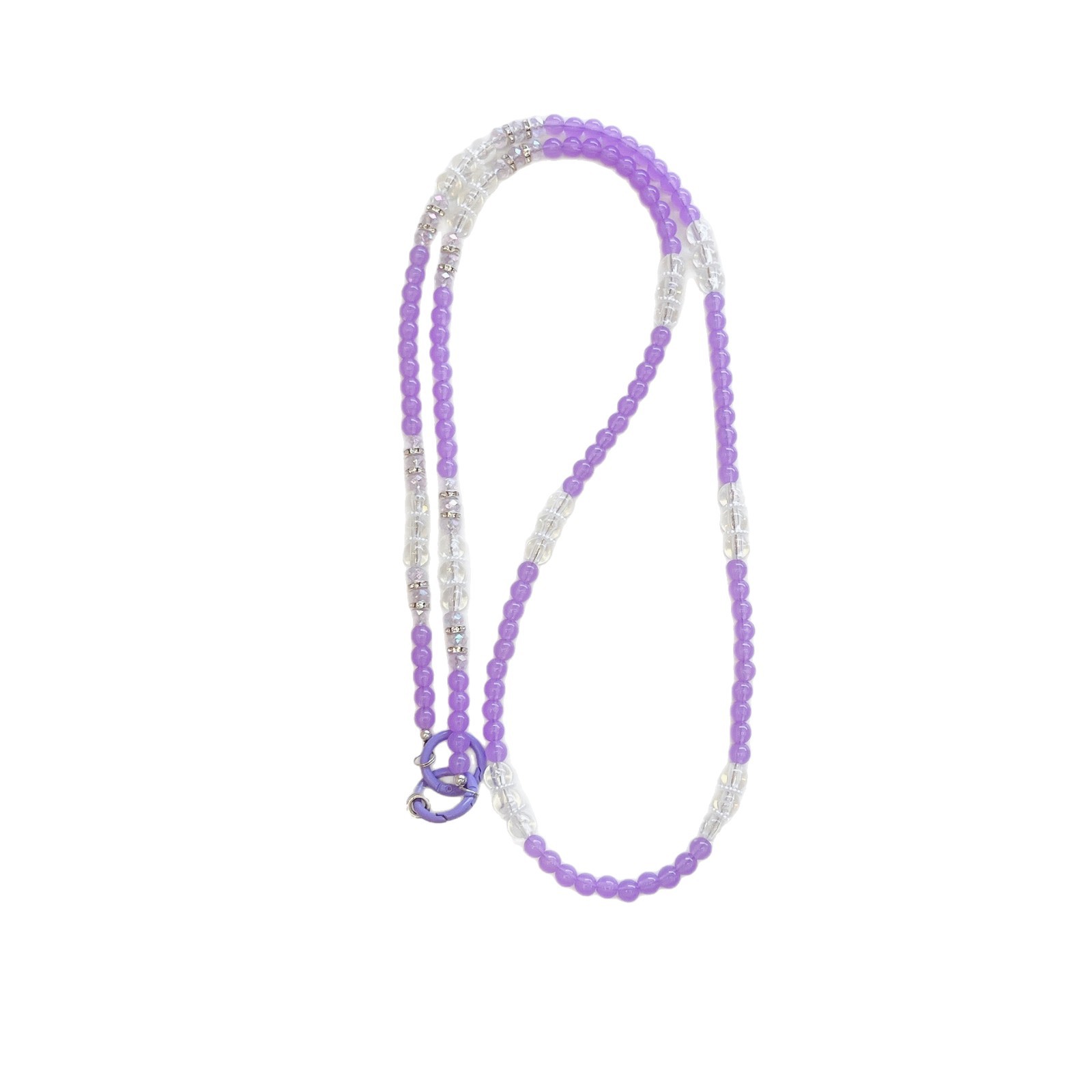Verano color gelatina larga cuerda de mensajero estilo ins fresco cordón de la caja del teléfono colgante de hebilla de metal con cuentas de cristal