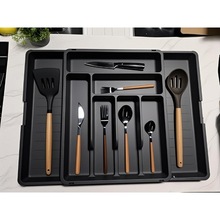 跨境大号刀叉收纳盒两边扩展餐具整理盒厨房置物架