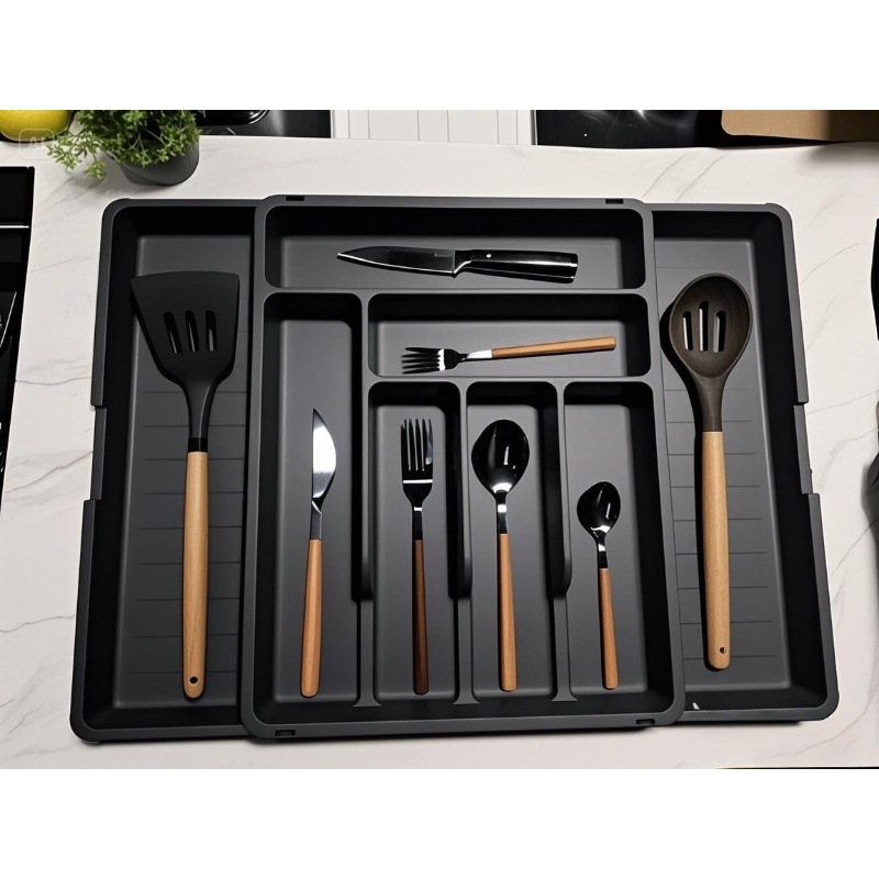 跨境大号刀叉收纳盒两边扩展餐具整理盒厨房置物架