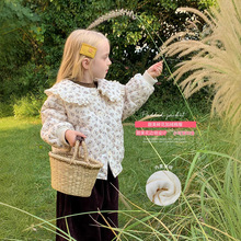 韩国童装女童加绒棉服冬季新款洋气宝宝韩版保暖外套儿童碎花棉衣