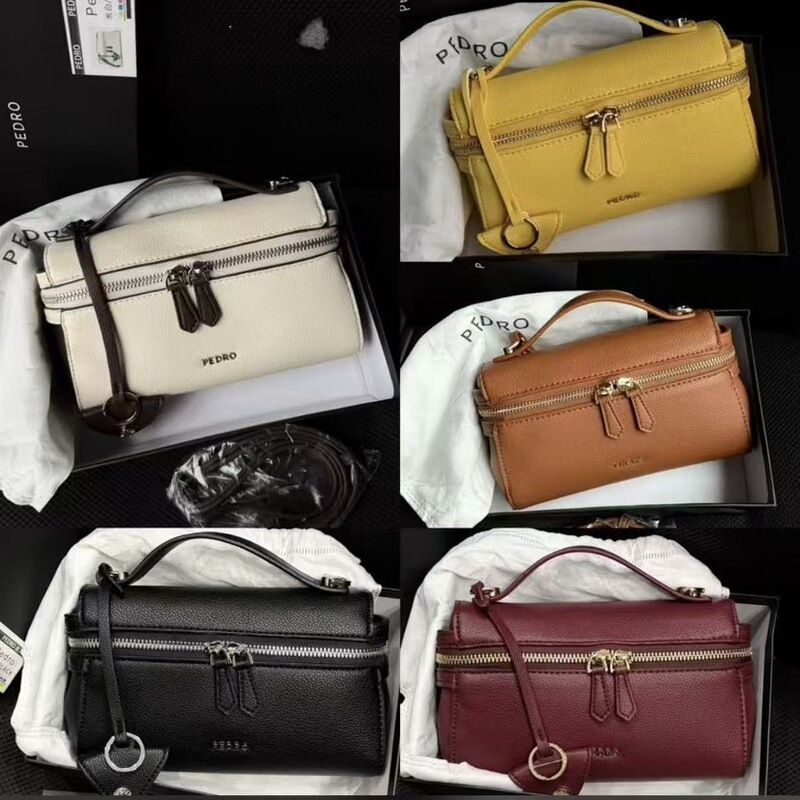 pedro new winter fashion zippered women's small square bag, niche high-end handbag, shoulder bag, crossbody bag, lunchbox bag