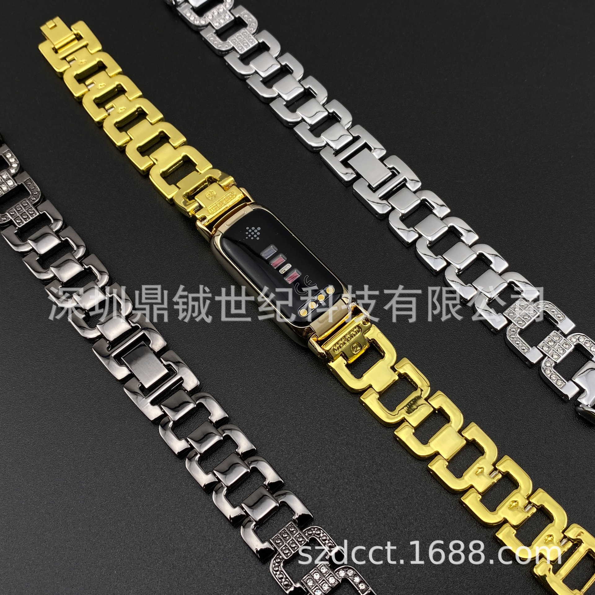适用Fitbit-Luxe智能手环金属个性化表带 私模金属链接头源头厂家