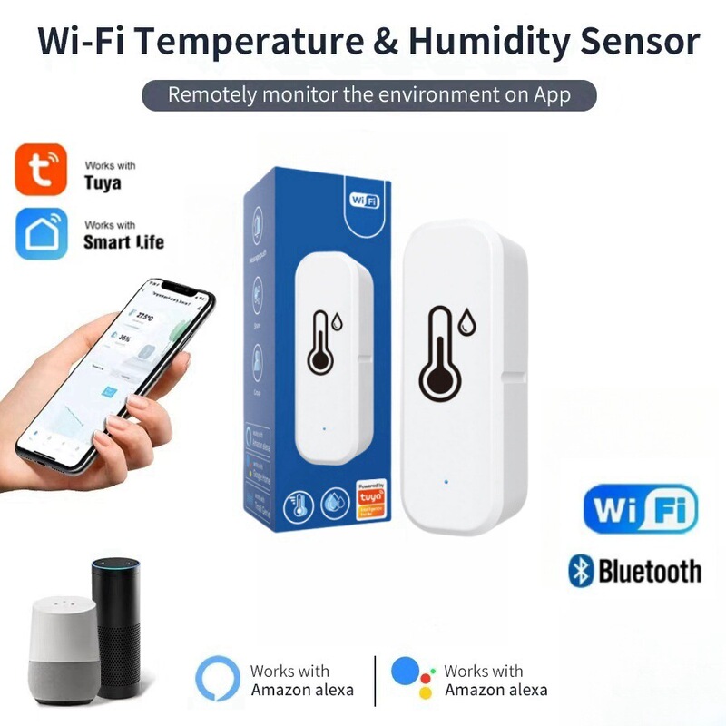 wifi graffiti smart temperature and humidity detector home indoor wireless temperature and humidity sensor greenhouse degree sensor