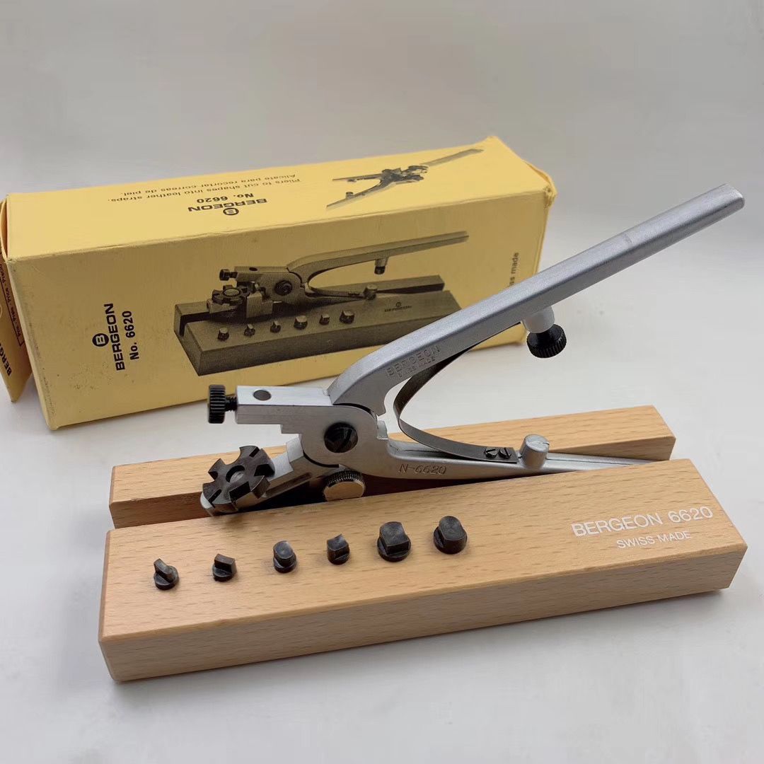 瑞士进口BERGEON6620皮带专用剪钳可剪出6钟形状皮带打孔器