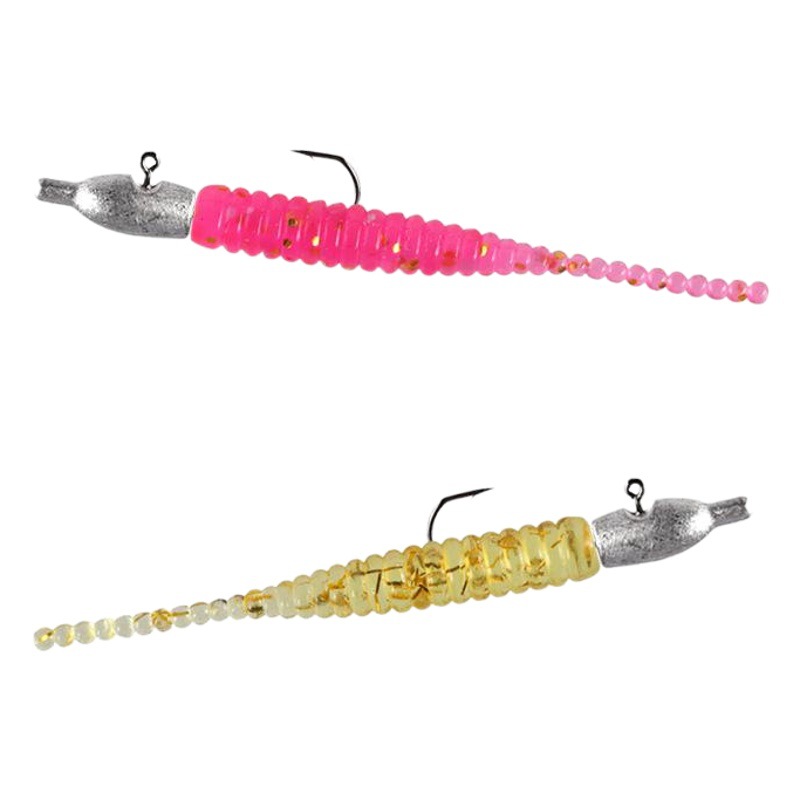 50 unidades de agua de mar de agua dulce multifuncional gusano suave cebo falso Luya cebo suave Venta caliente RAÍZ DE PESCA cebo traje de cabeza de plomo