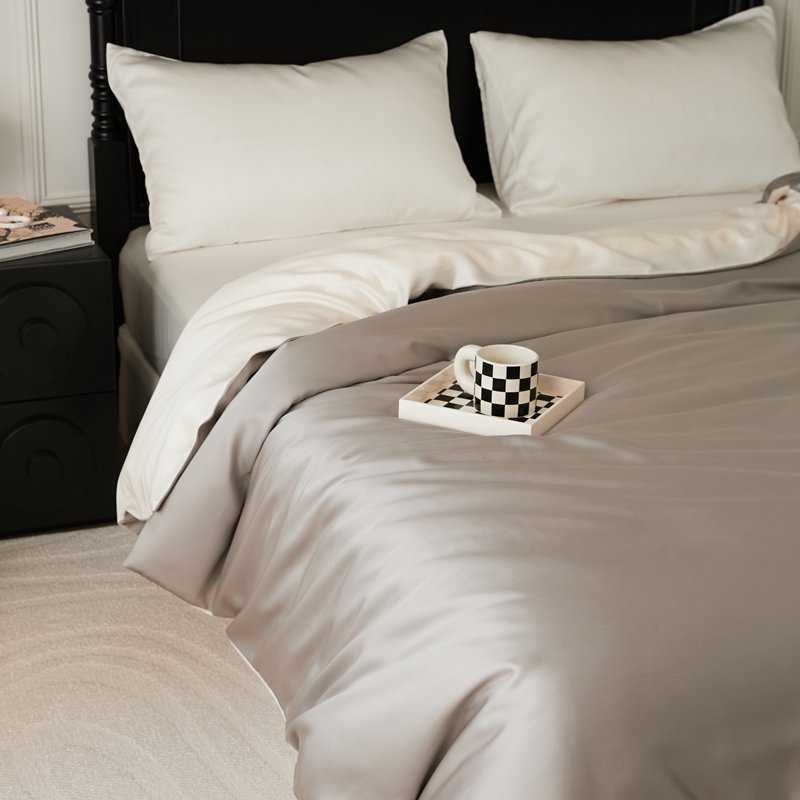 Solid Color 100 Lanjing Tencel Quilt Cover Summer Cool Silky Naked Sleeping Quilt Cover Sheet Double Bed Supplies