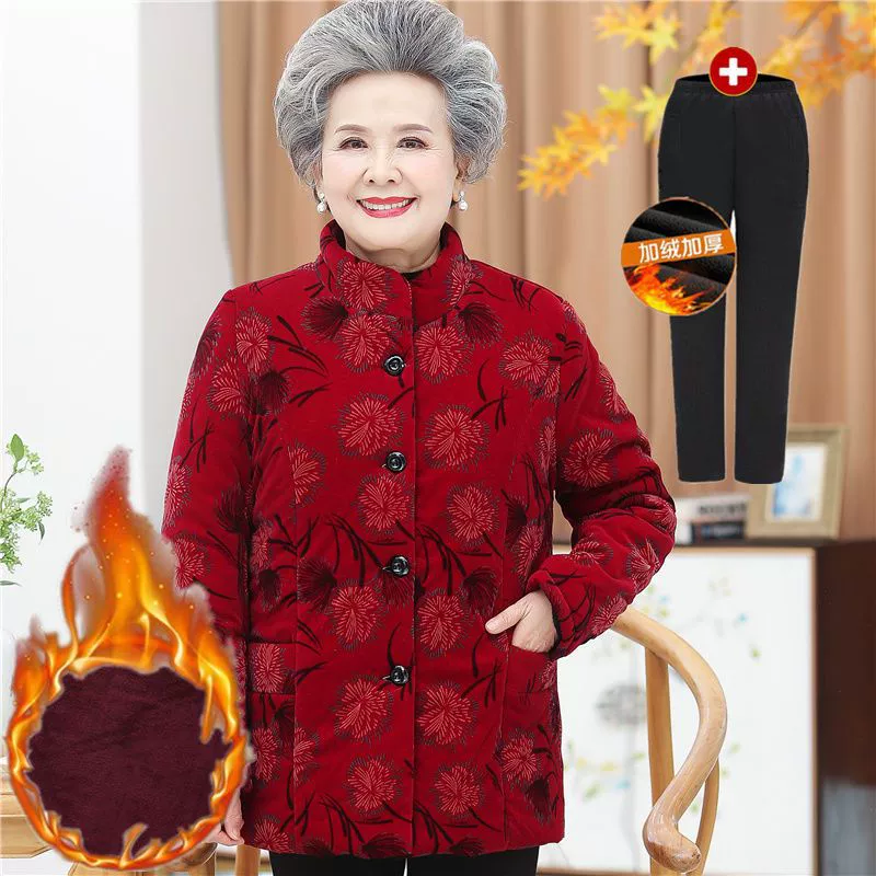 Костюм из вельветовой подкладки куртка-пальто для пожилых, утепленный хлопковый наполнитель, размеры XL–5XL, куртка или куртка+штаны