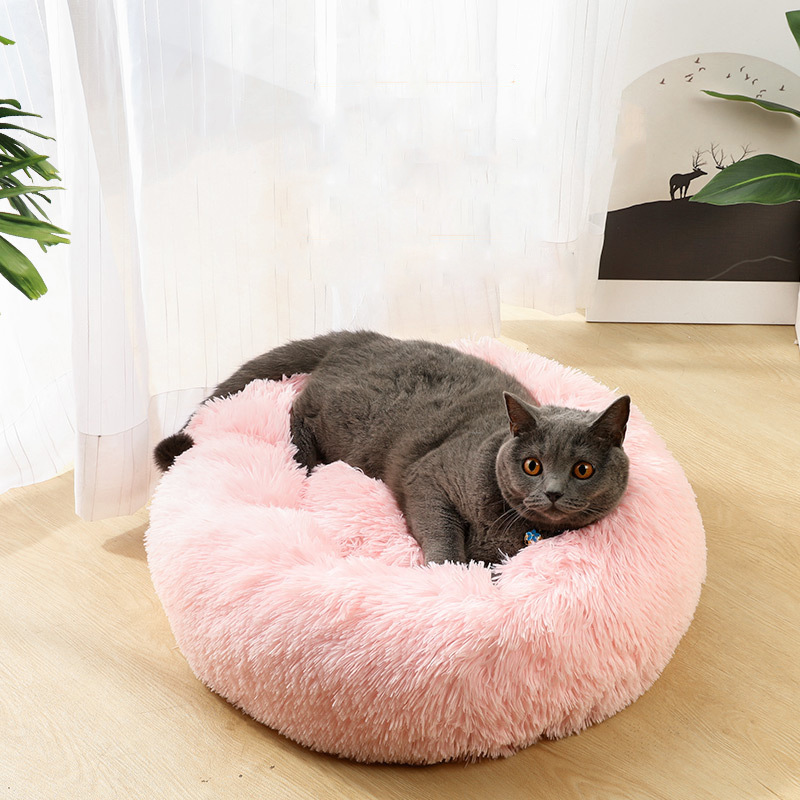 Perrera desmontable y lavable redondo de felpa nido de mascota gato nido cálido suministros para mascotas cama de perro cama del animal doméstico estera del animal doméstico