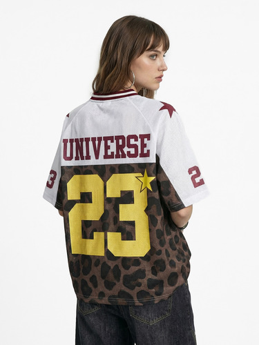 Jiezhan Men's Wear| Retro leopard print digital printed mesh hole jersey 26 summer new American street breathable short-sleeved T-shirt