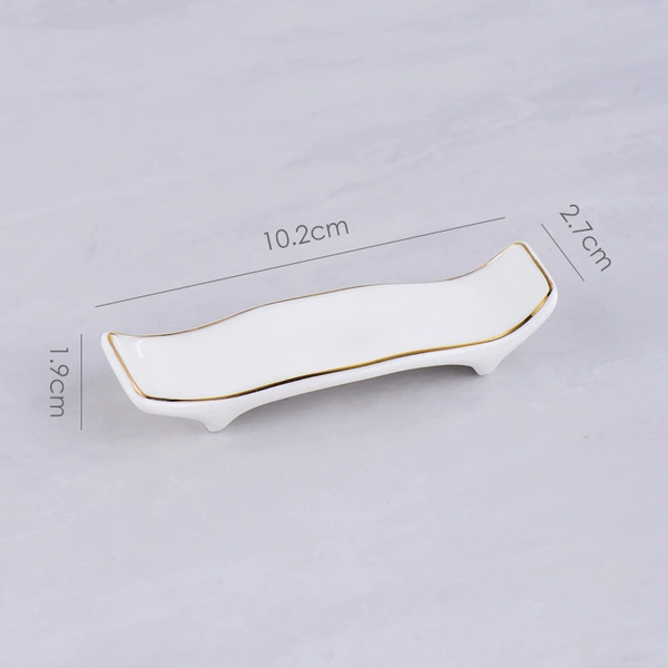 Gold edge striped chopstick holder