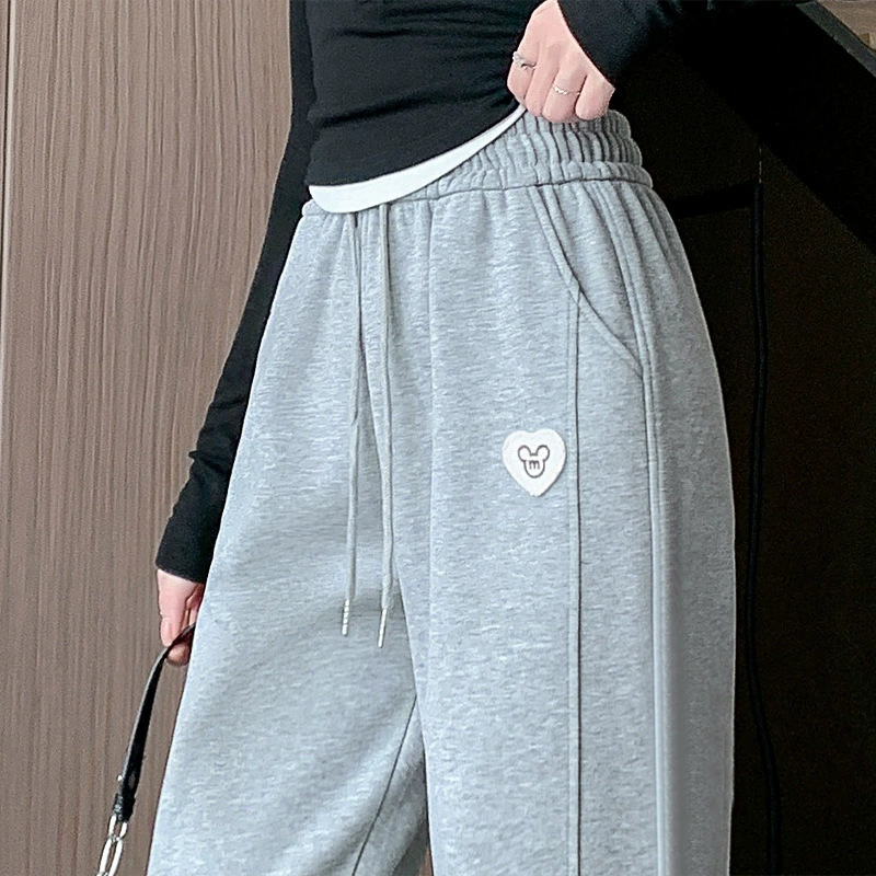 Осенние и зимние бархатные толстые спортивные брюки Harlen женские дикие с высокой талией повседневные свободные тонкие брюки