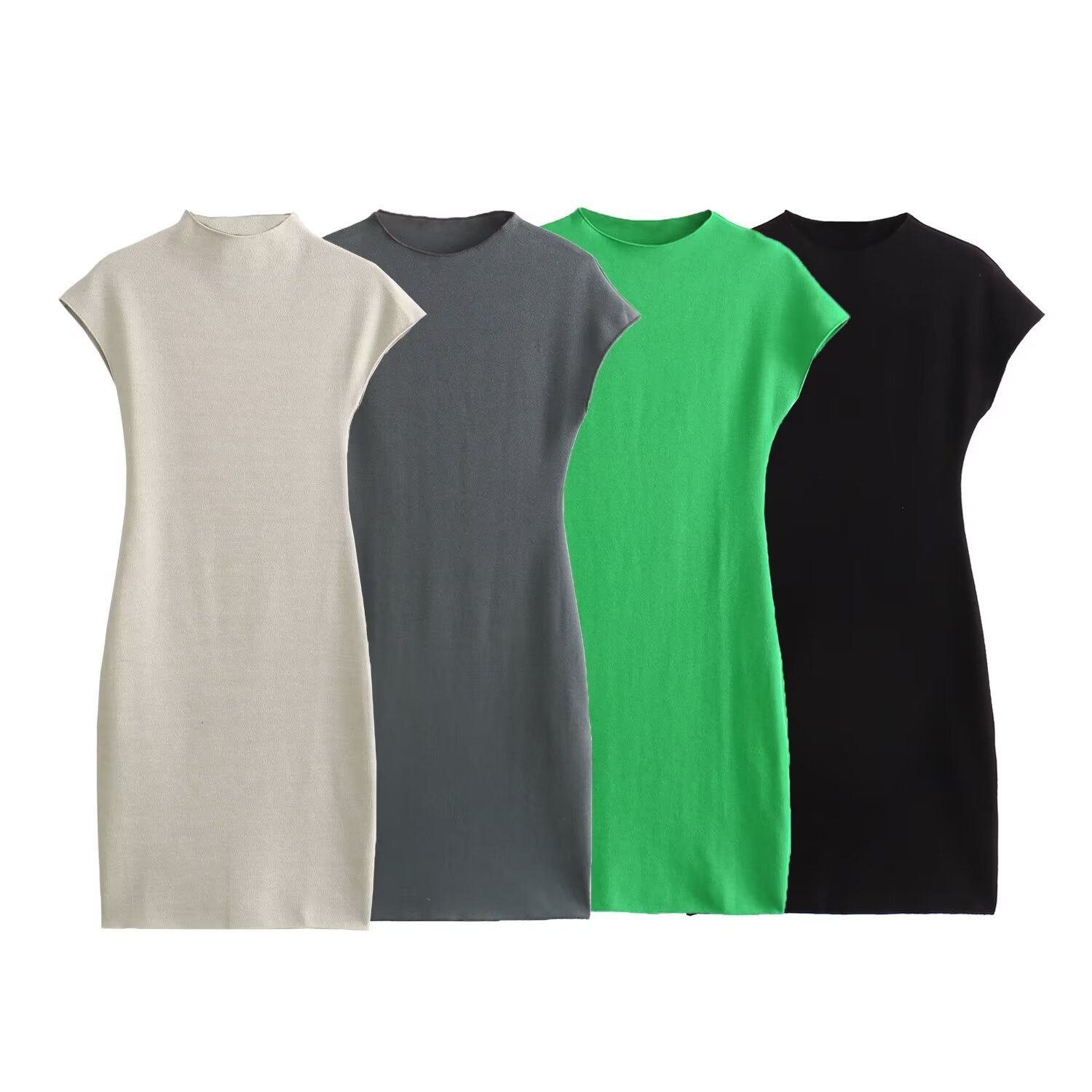 spring elastic knitted small dress