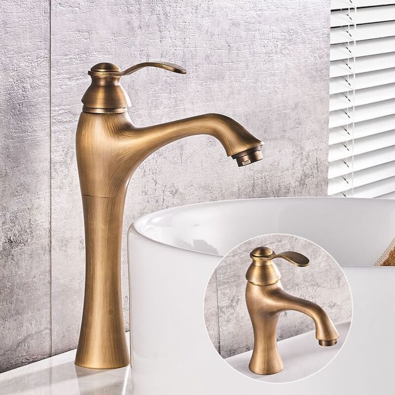 Copper European-style retro faucet bathroom bathroom cabinet basin faucet counter Basin hot and cold faucet source factory