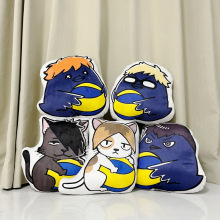 日本动漫排球少年乌鸦抱枕靠垫日向翔阳月岛毛绒玩偶挂件棉花娃娃