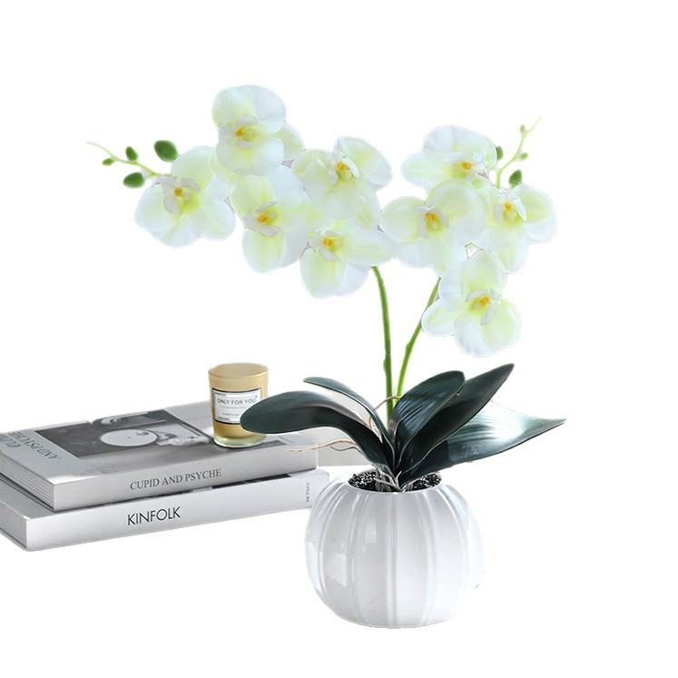 Flores artificiales con textura de película impresa en 3D, bonsái de orquídea Phalaenopsis, adornos creativos, flores artificiales directamente del fabricante, plantas artificiales en maceta image 6
