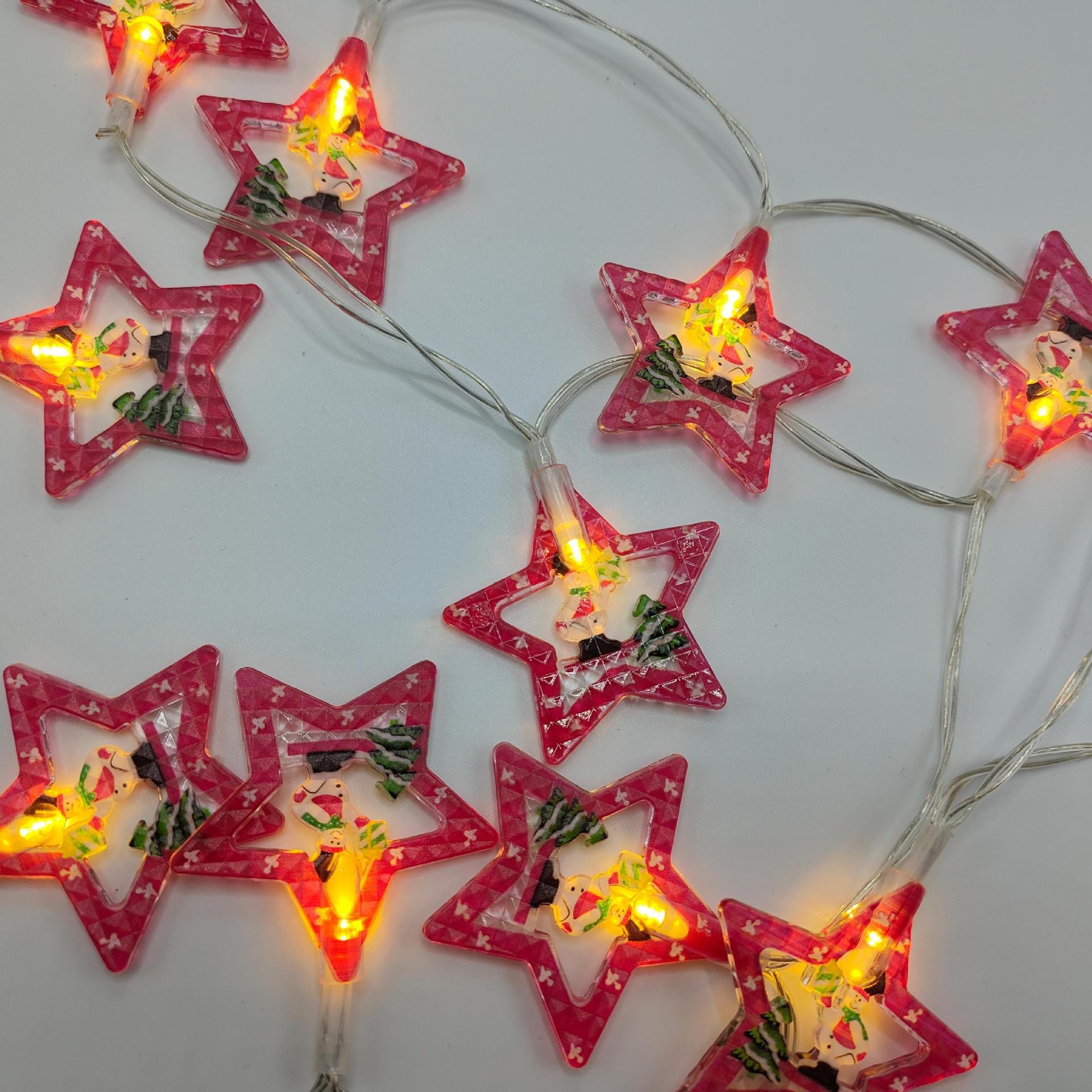 Papá Noel muñeco de nieve luces decorativas colgantes de Navidad colgantes pintados led string de luces diseño de la escena de la tienda